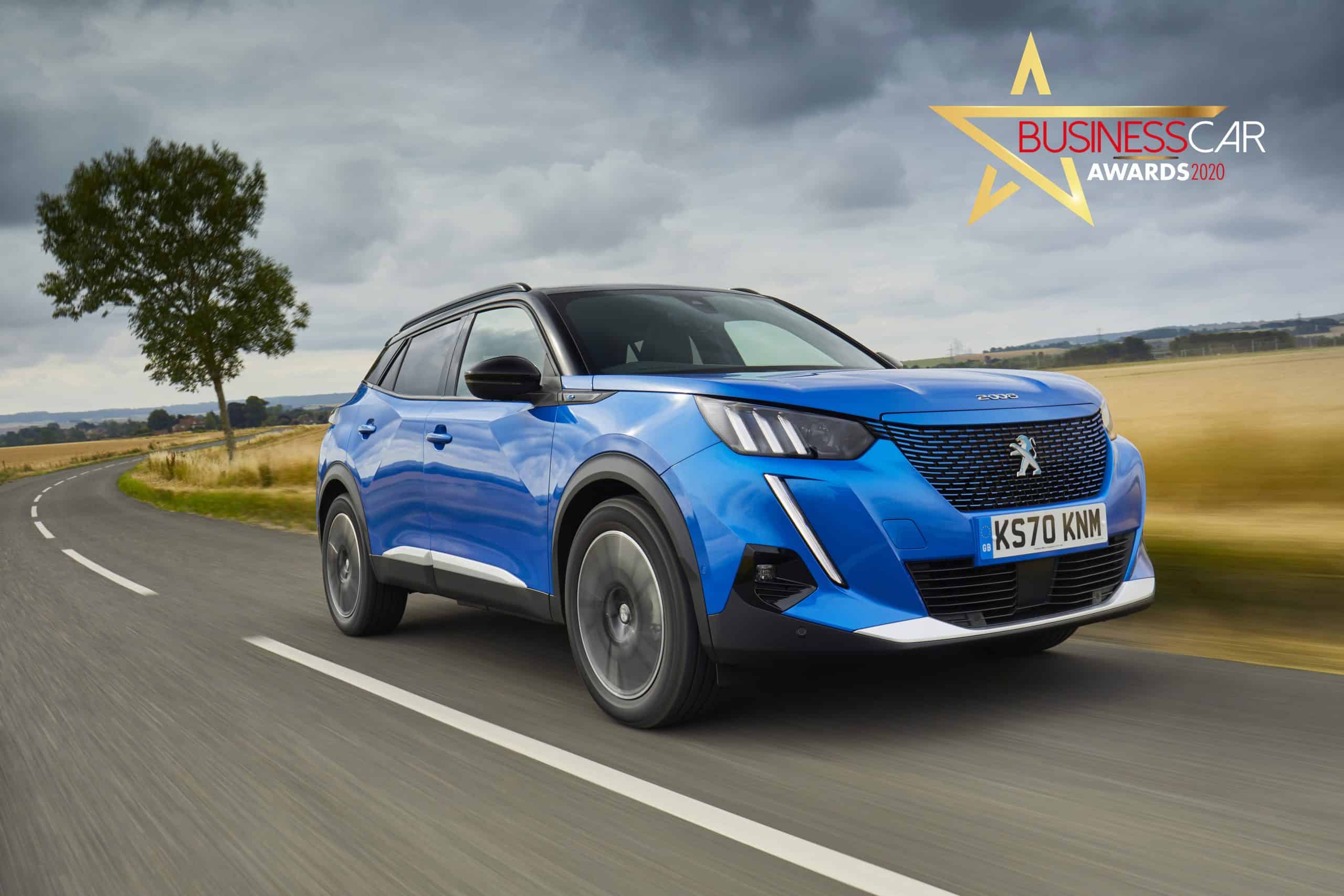 the all new peugeot e 2008 wins best electric car award at the business car awards