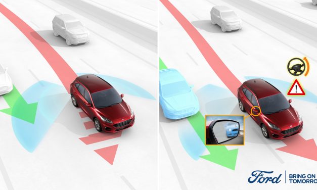 NEW FORD TECH STEERS DRIVERS AWAY FROM BLIND SPOT SIDE-SWIPES.
