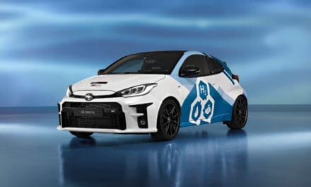 Toyota showcases experimental hydrogen-powered GR Yaris.