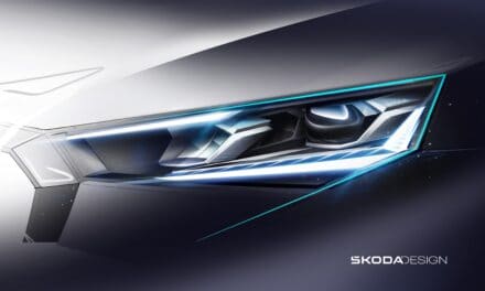 Sketches reveal design details of new Skoda Scala and Kamiq headlights.