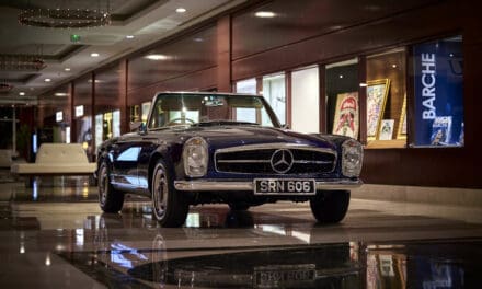 Electrified Mercedes-Benz SL ‘Pagoda’ by Everrati makes global debut at the Fairmont Monte Carlo during Monaco Yacht Show.